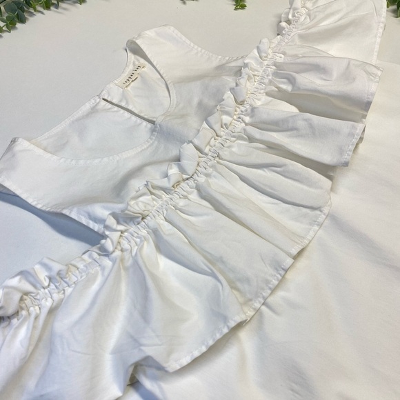 Copper Key Ruffled Cold Shoulder Top Size S - Picture 7 of 11